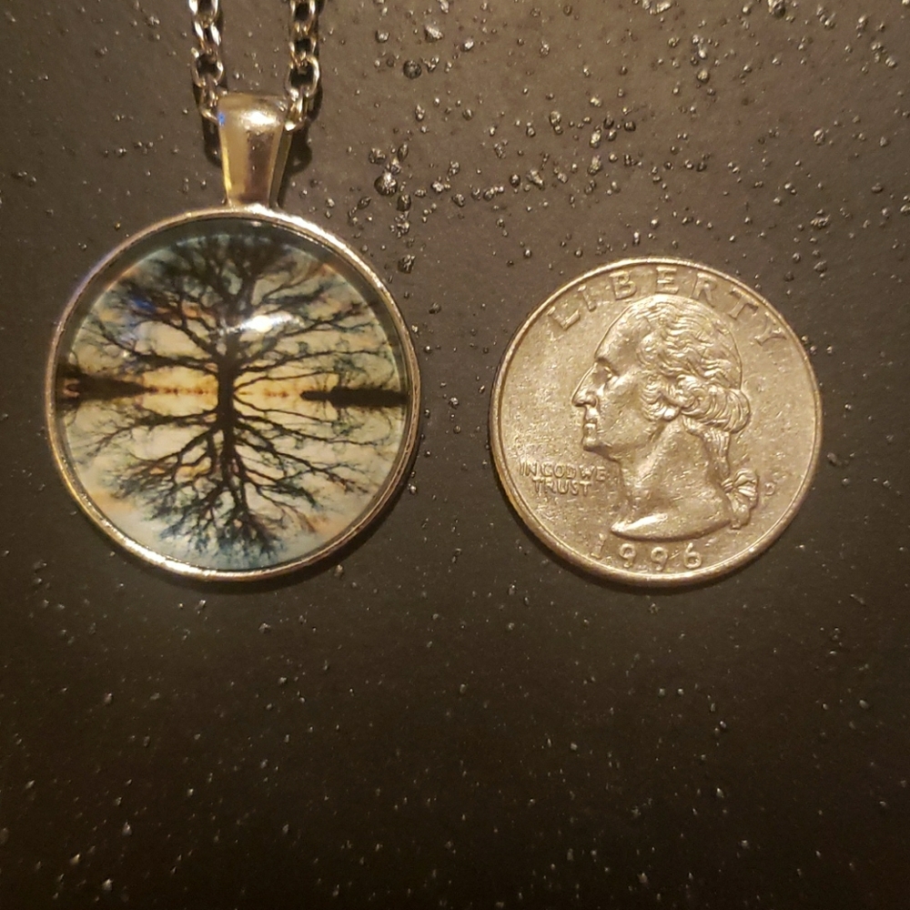 Unique mirror tree pendant
